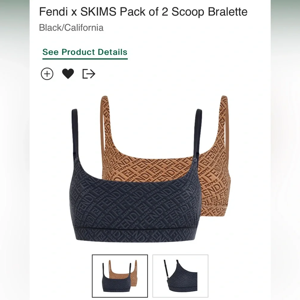 FENDI x SKIMS Scoop Neck Bralette (California/Tan)